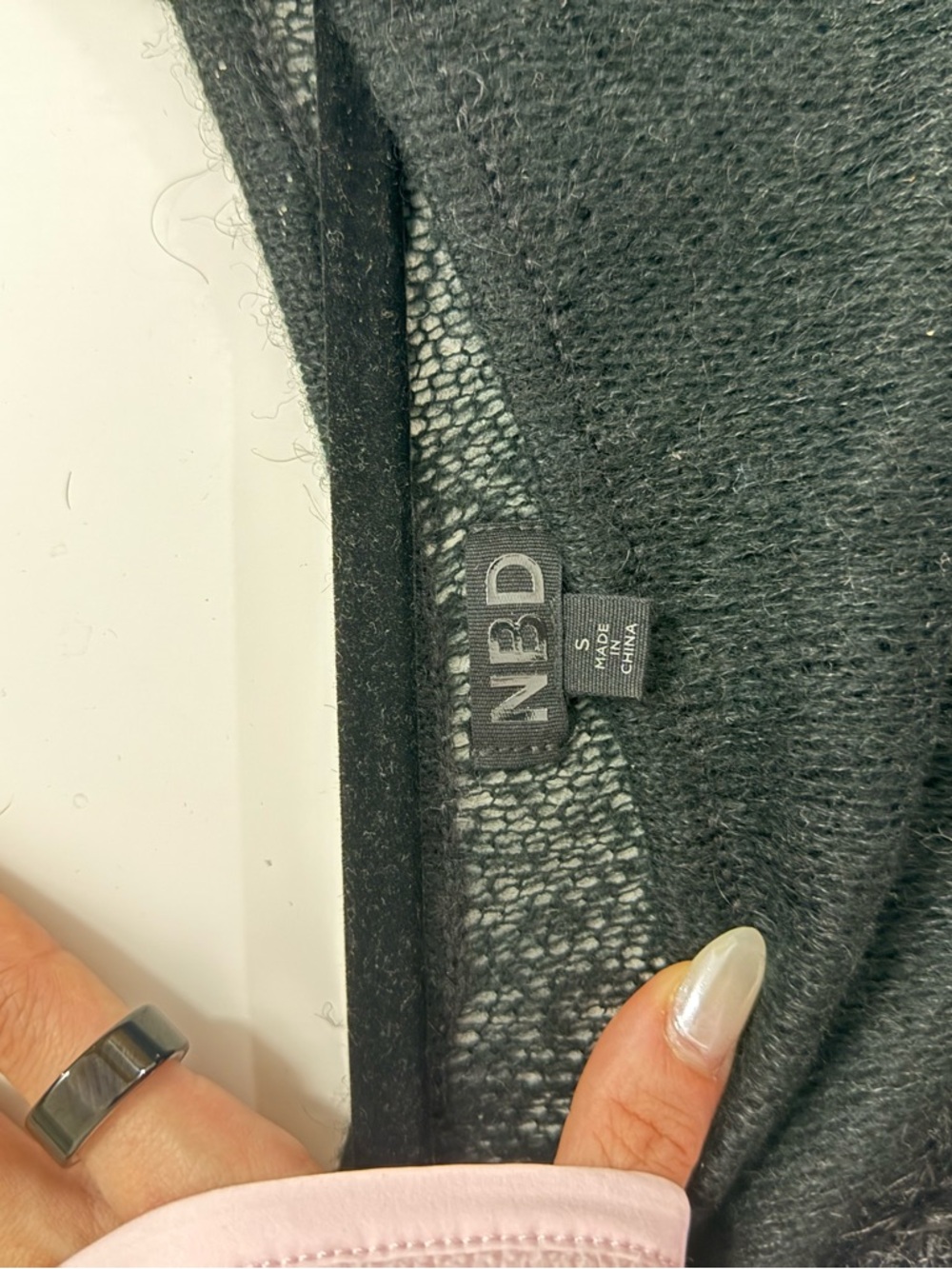 NBD Black Textured Long Sleeve Maxi Dress - Picture 3 of 4